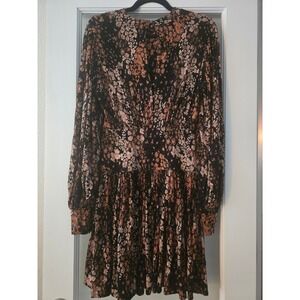 Free‎ People Heartbeats Mini Dress Floral Long Sleeve Size Small